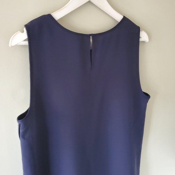 NWOT J. Crew 10 Modern Contemporary Glam Metallic Chevron Wool Sleeveless Top - Picture 11 of 13